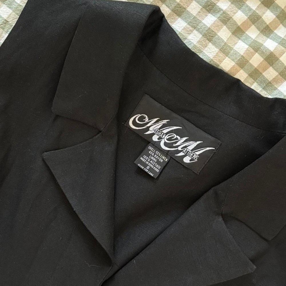 Vintage Black Minimalistic Button Down Shirt Dress - Picture 4 of 4